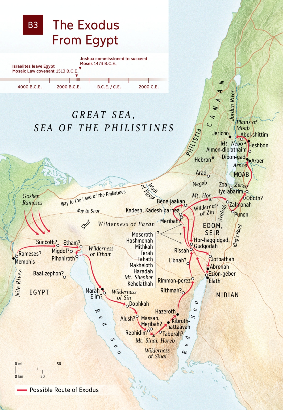 Printable Map Of Exodus Route