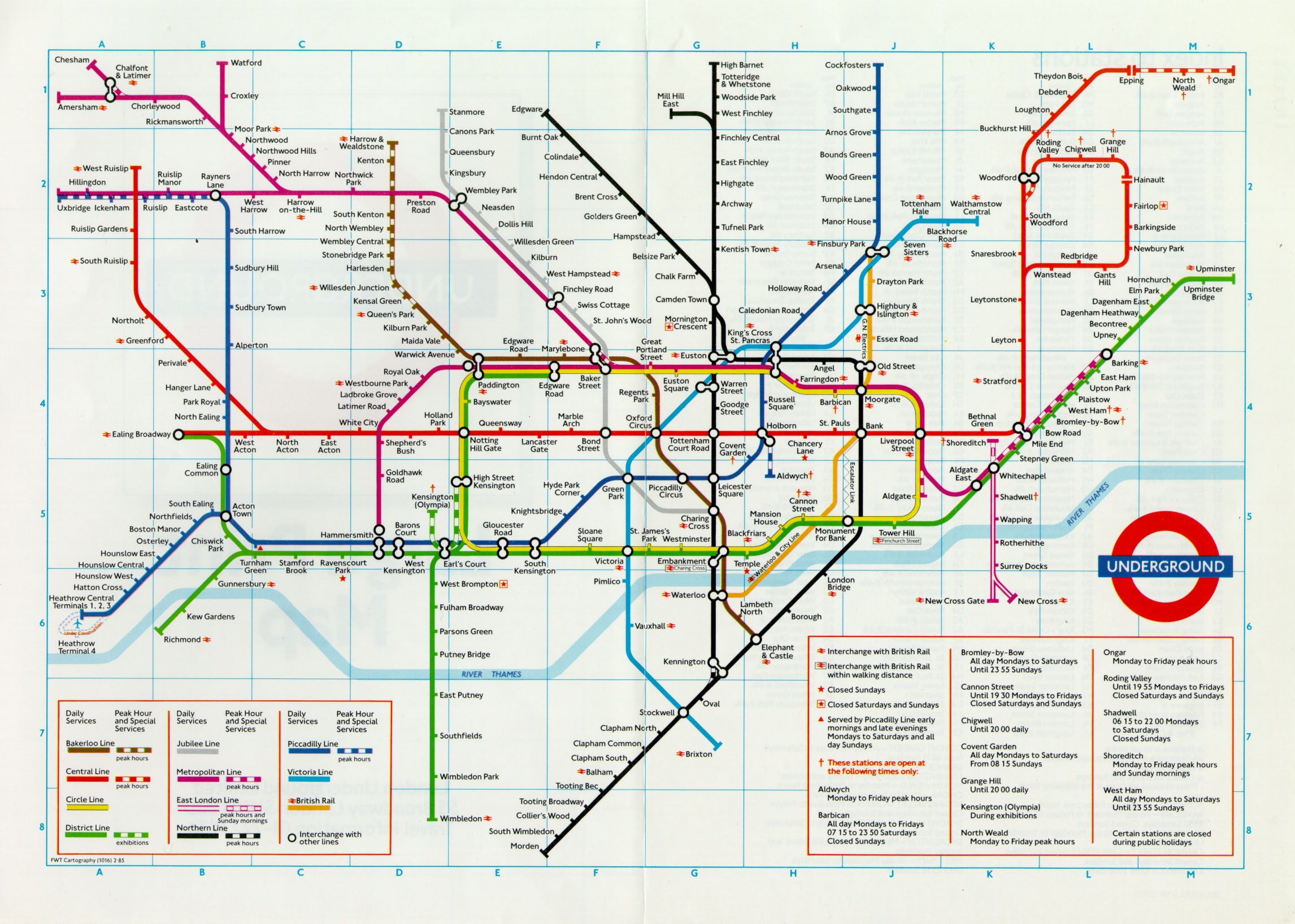 Central London Tube Map Printable