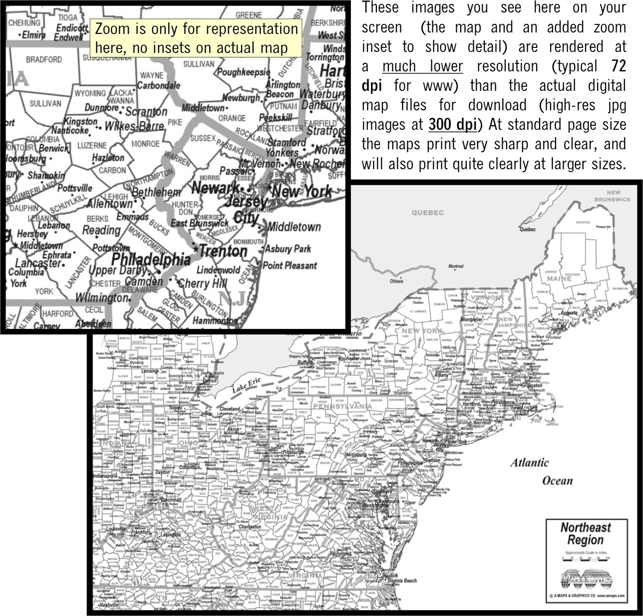 Map Northeast Region County city White