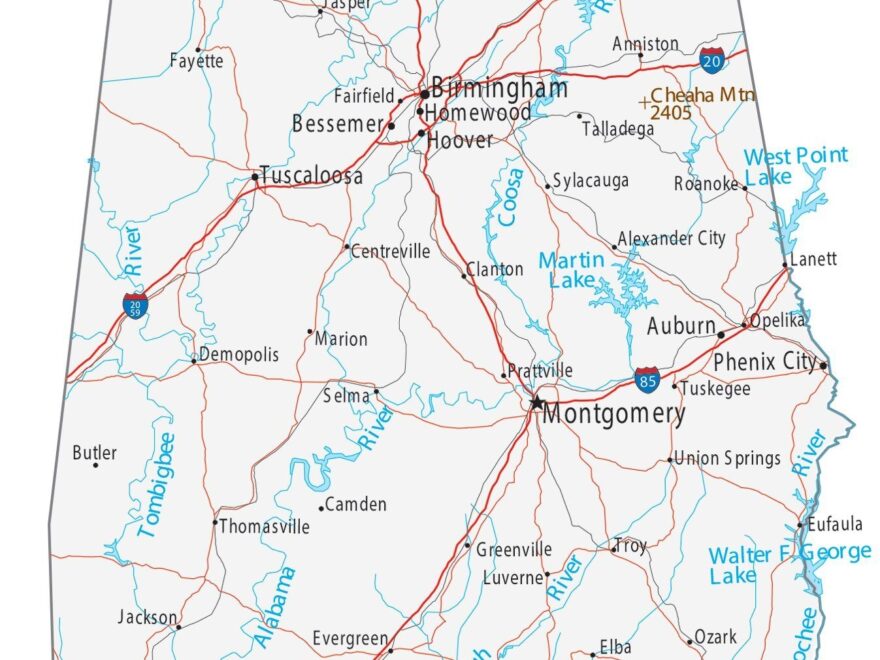 Map Of Alabama Cities And Roads GIS Geography