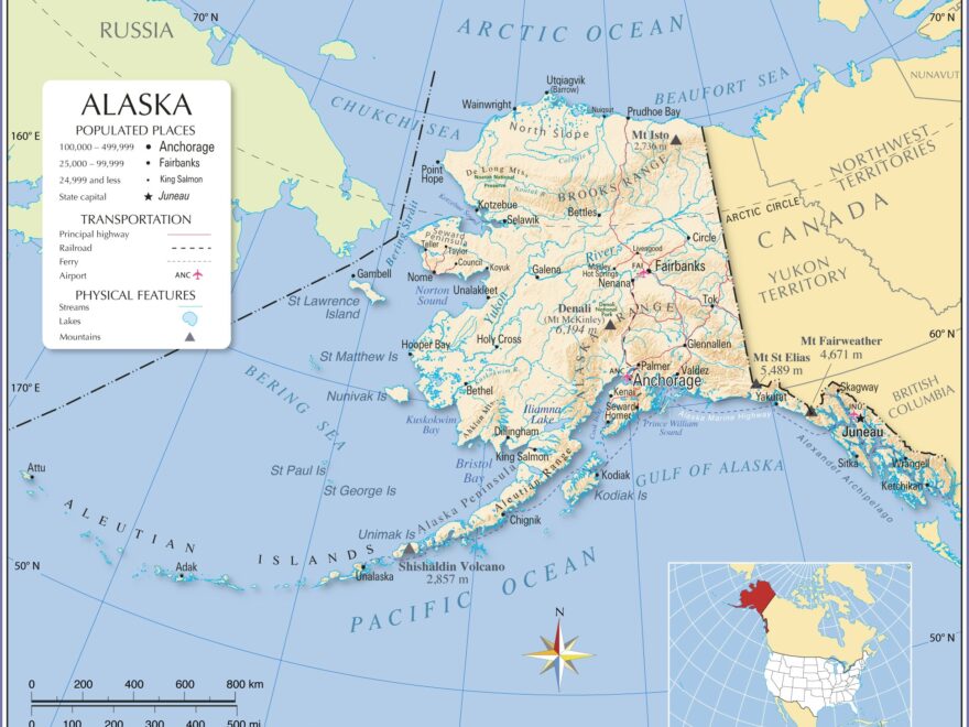 Map Of Alaska State USA Nations Online Project