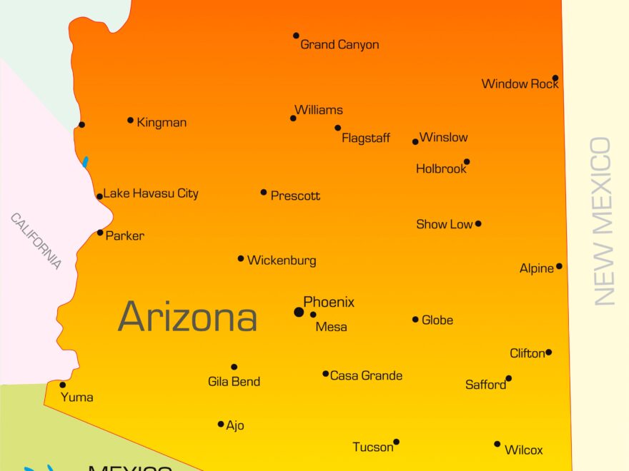 Map Of Arizona Guide Of The World