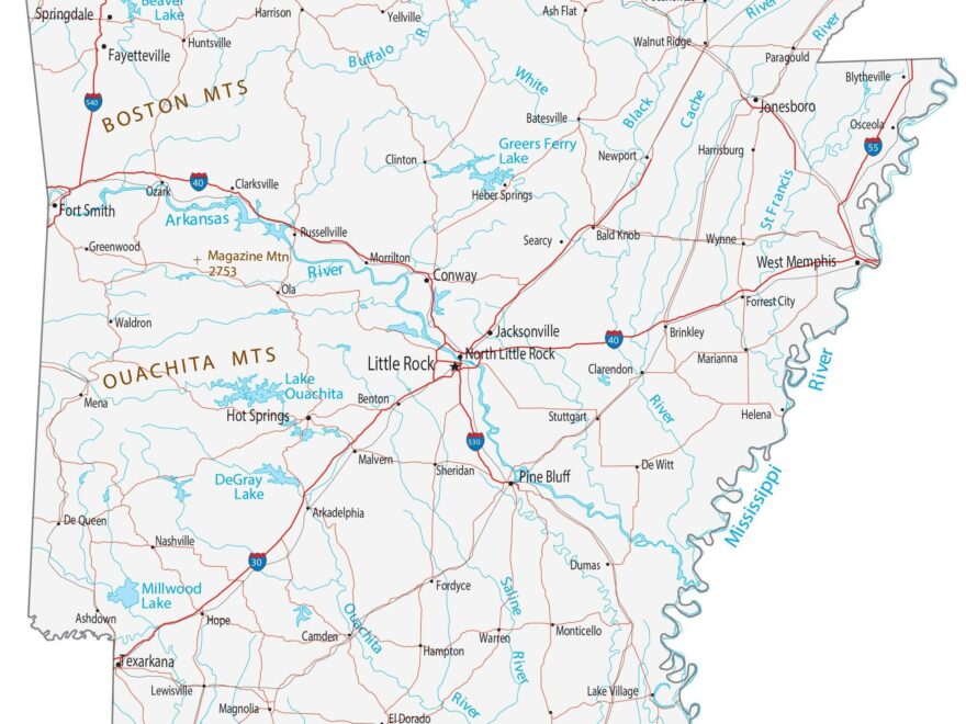 Map Of Arkansas Cities And Roads GIS Geography