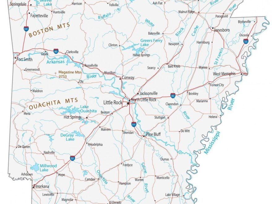 Map Of Arkansas Cities And Roads GIS Geography