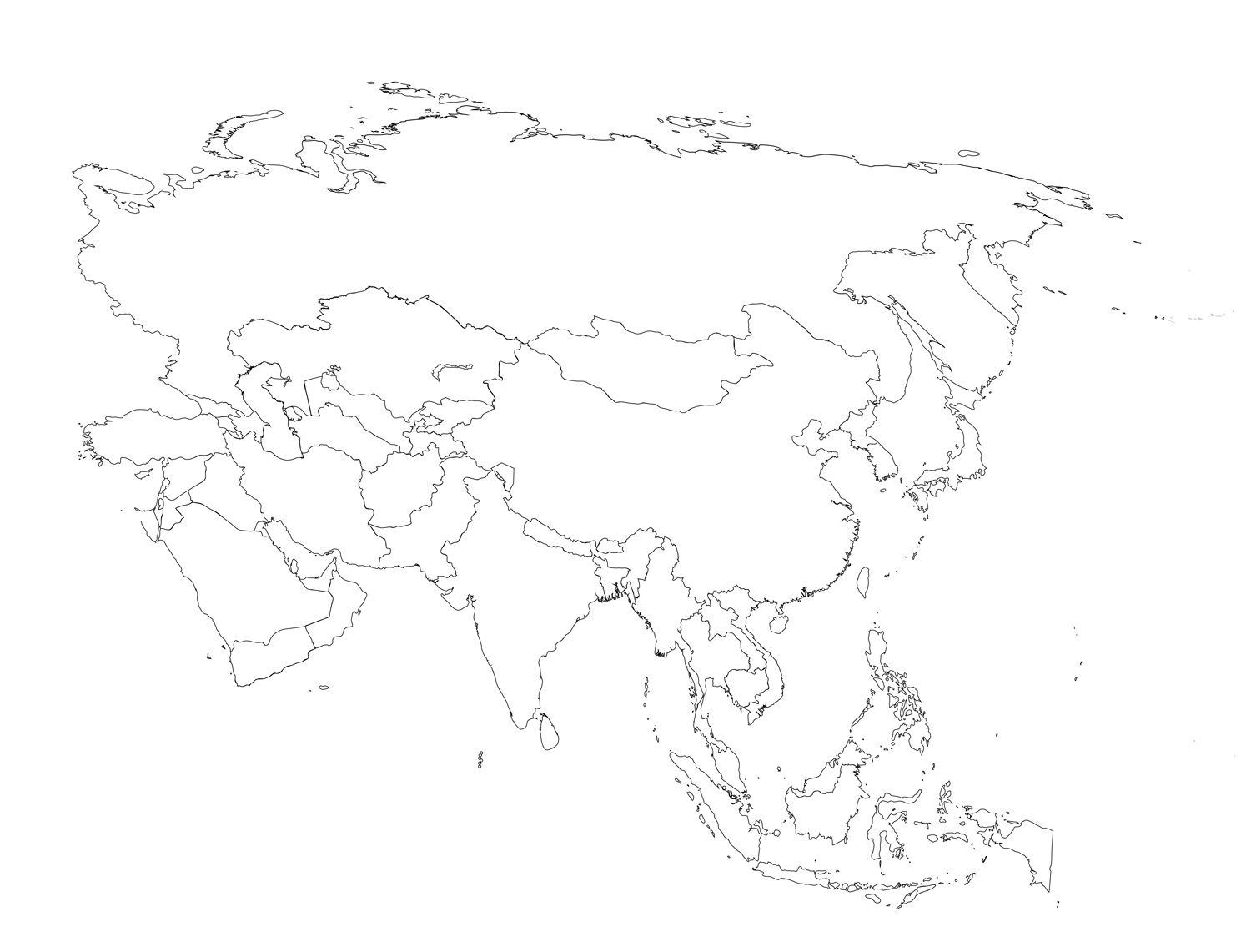 Printable Maps Of Asia Worksheet