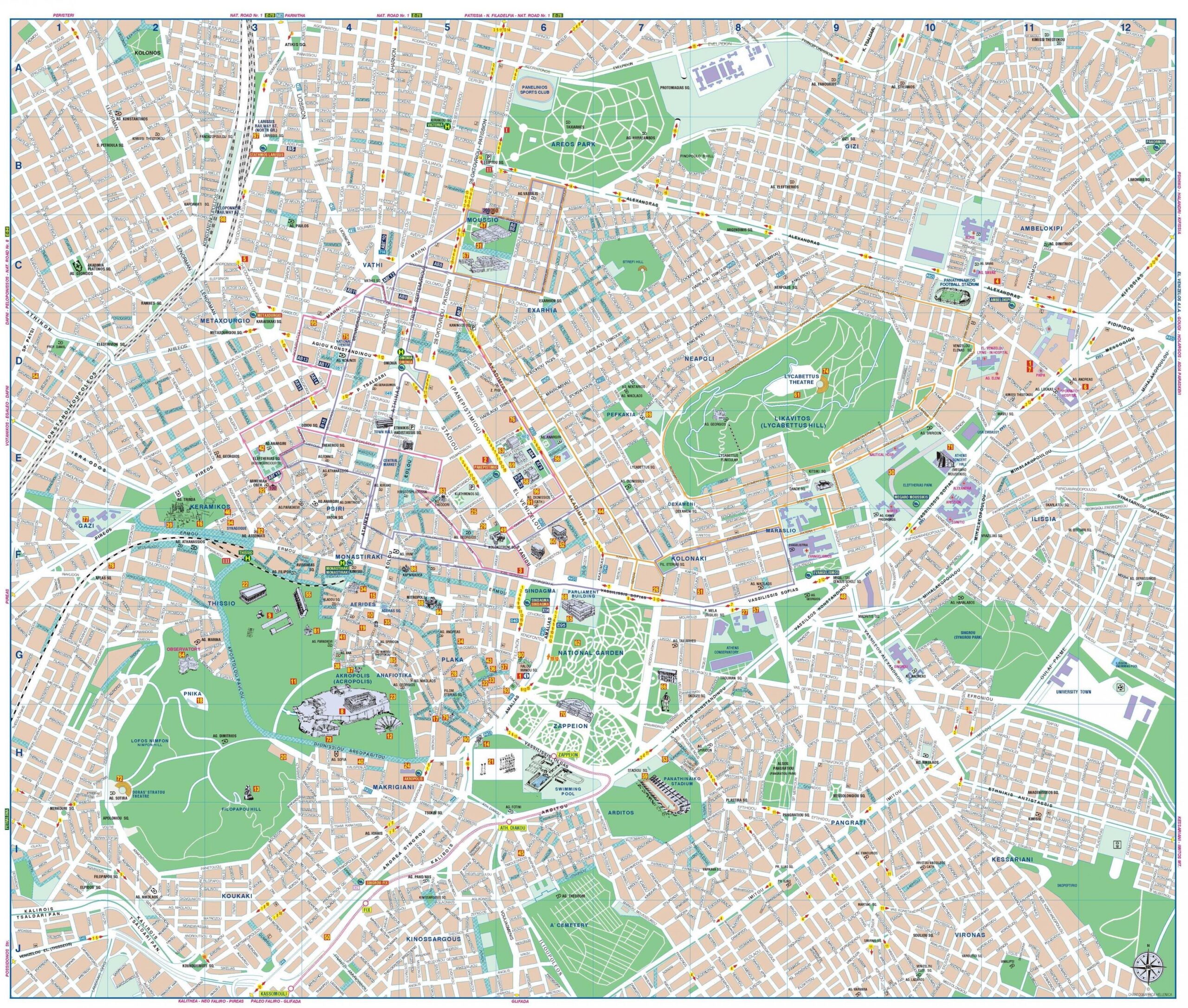 Athens Tourist Map Printable