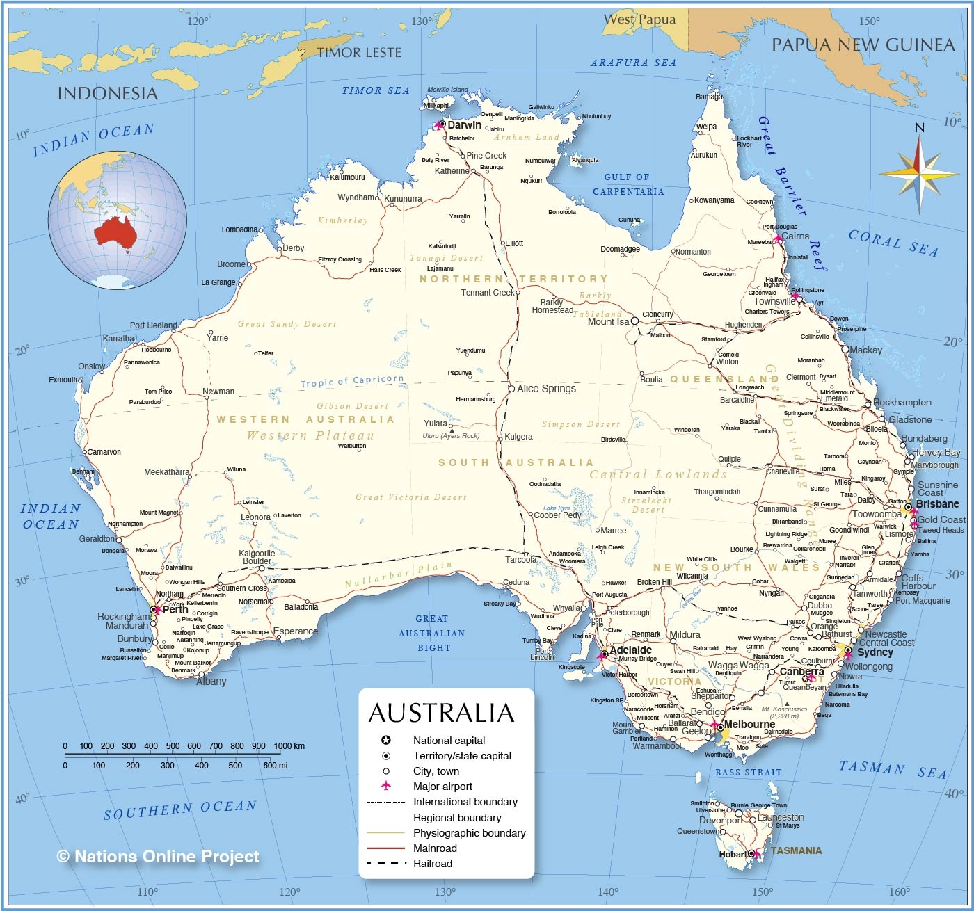 Printable Road Map Of South Eastern Australia
