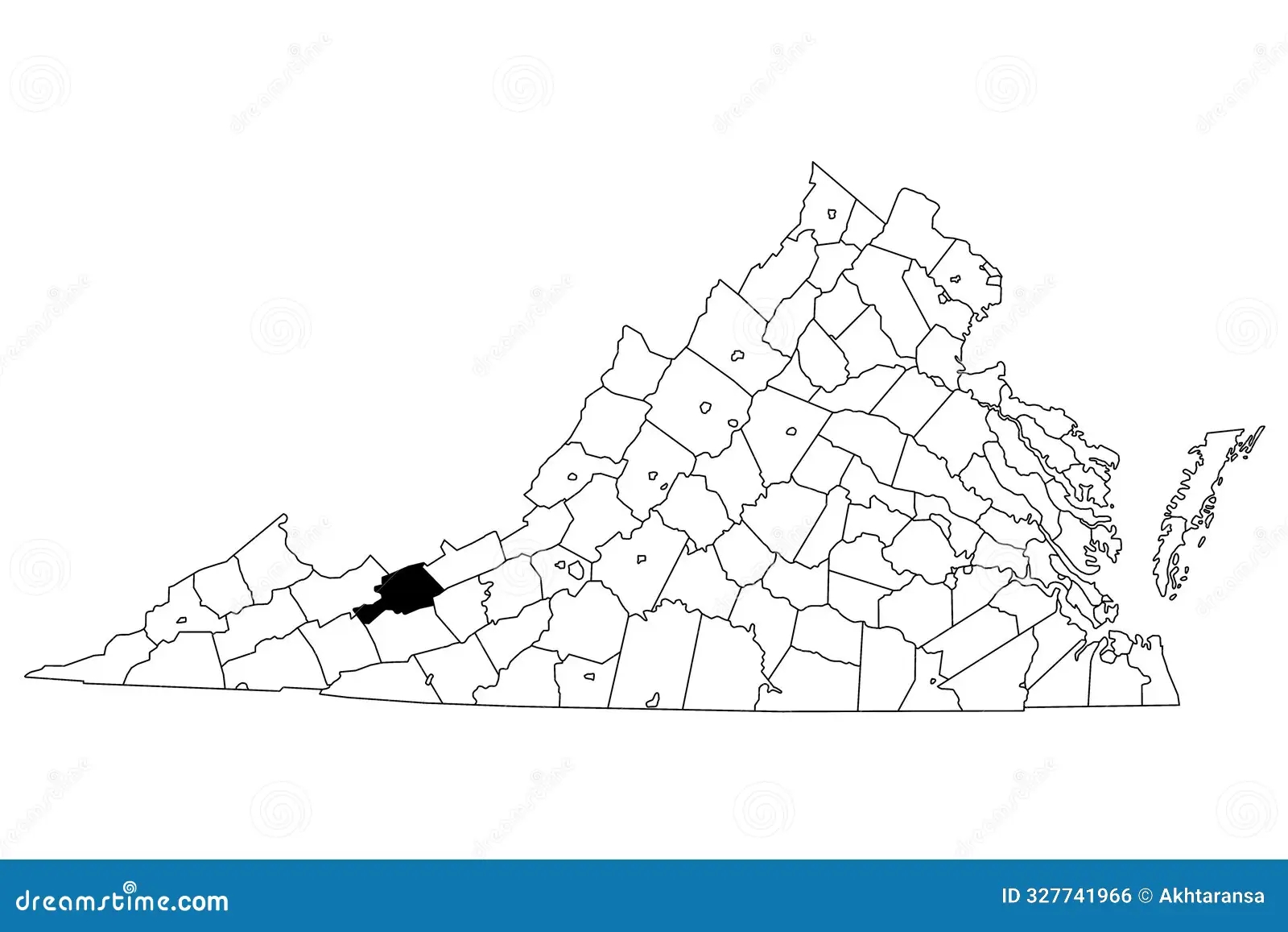 Map Of Bland County In Virginia State On White Background Single County Map Highlighted By Black Colour On Virginia Map Stock Illustration Illustration Of White Districts 327741966