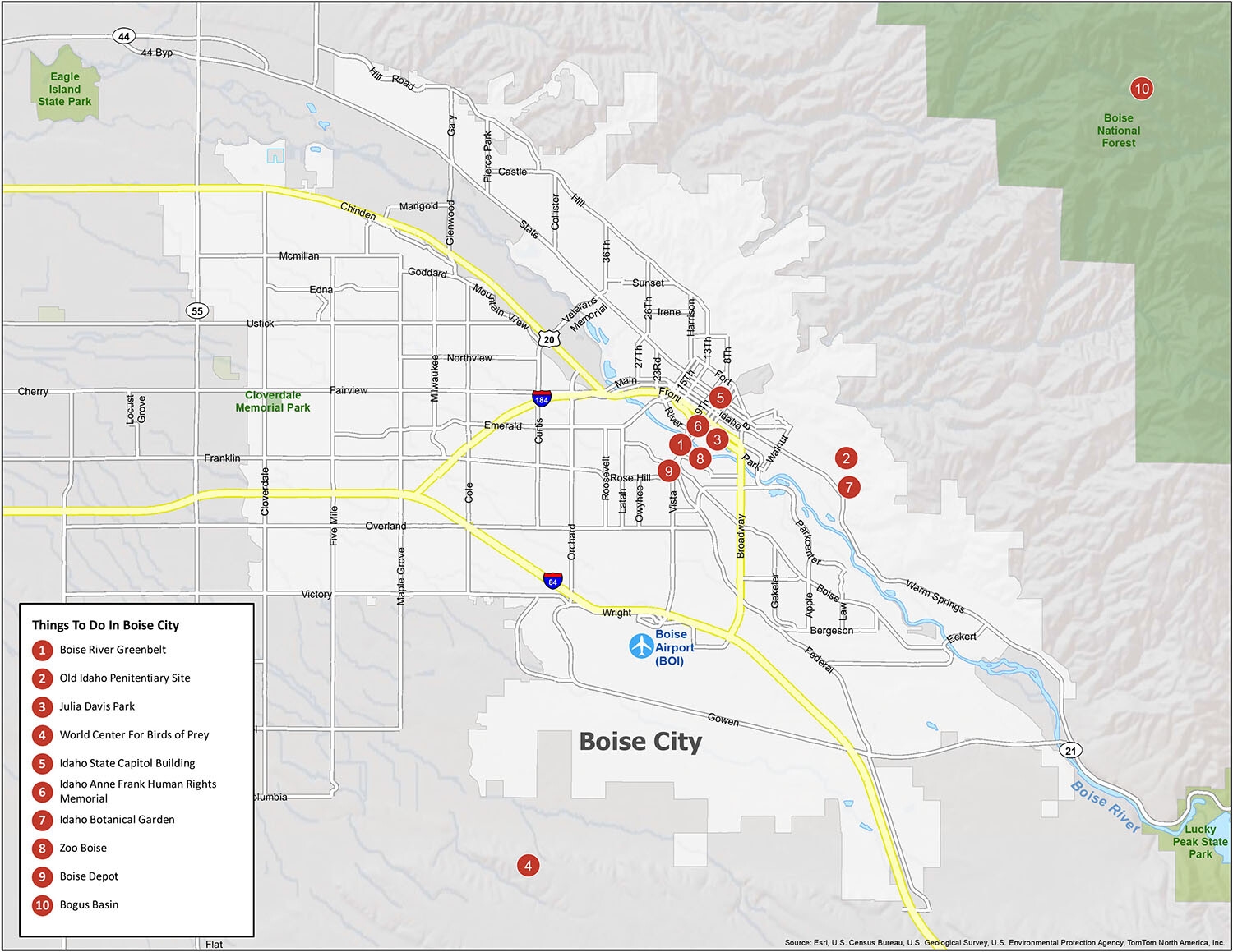Map Of Boise Idaho GIS Geography