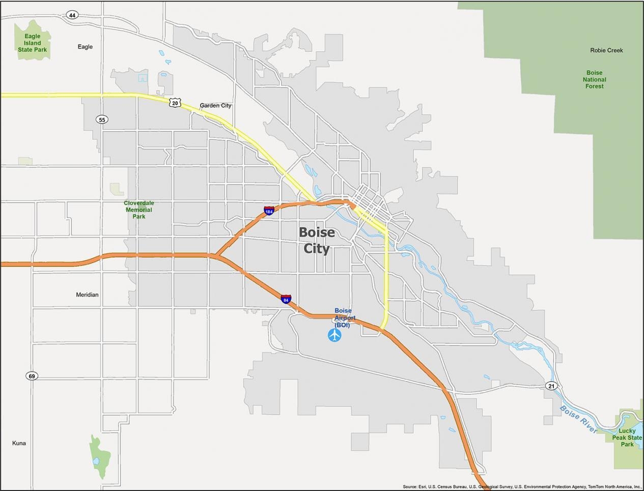 Treasure Valley Map Cities Printable Map