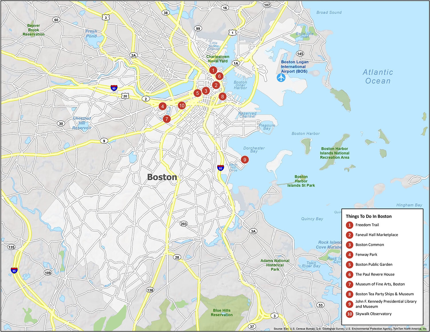 Printable Downtown Boston Map