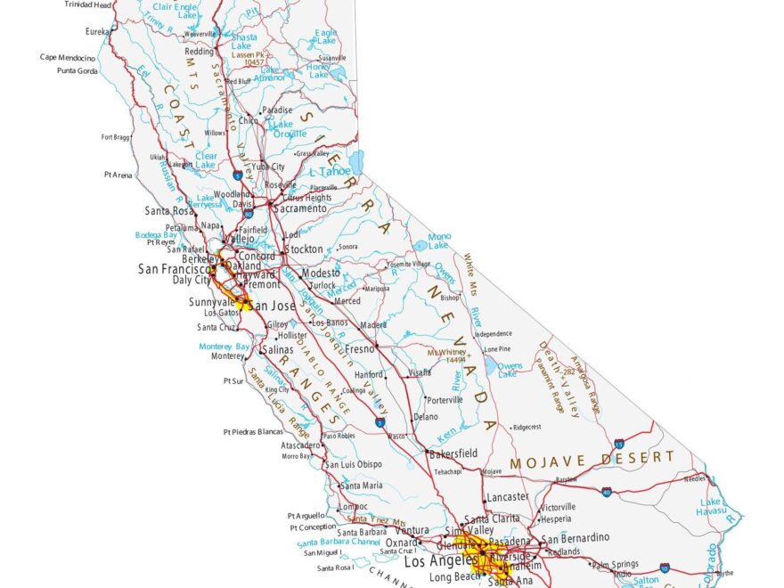 Map Of California Cities And Highways GIS Geography