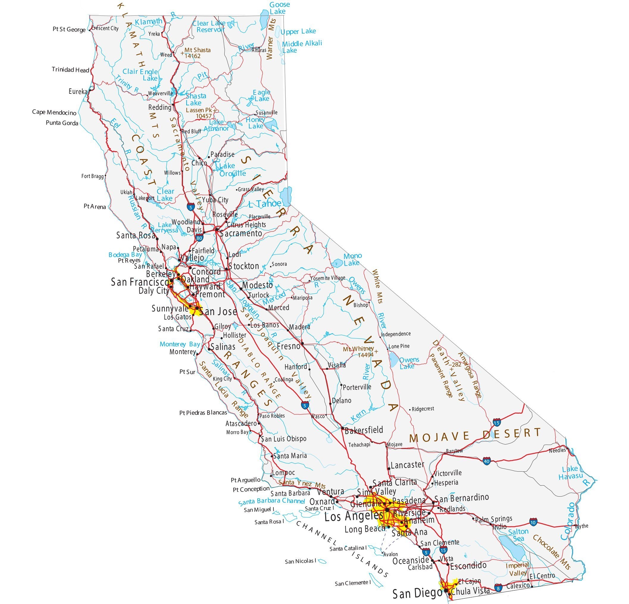 Map Of California Cities And Highways GIS Geography Map Of California Cities And Highways GIS Geography