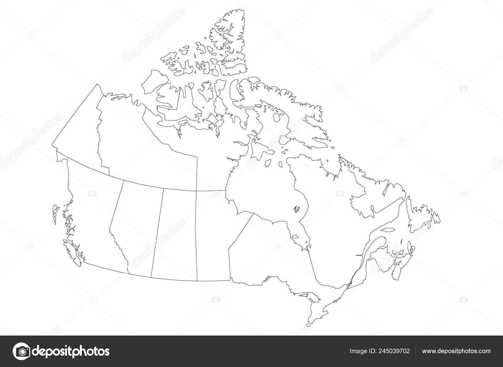 Canadian Province Black And White Printable Map