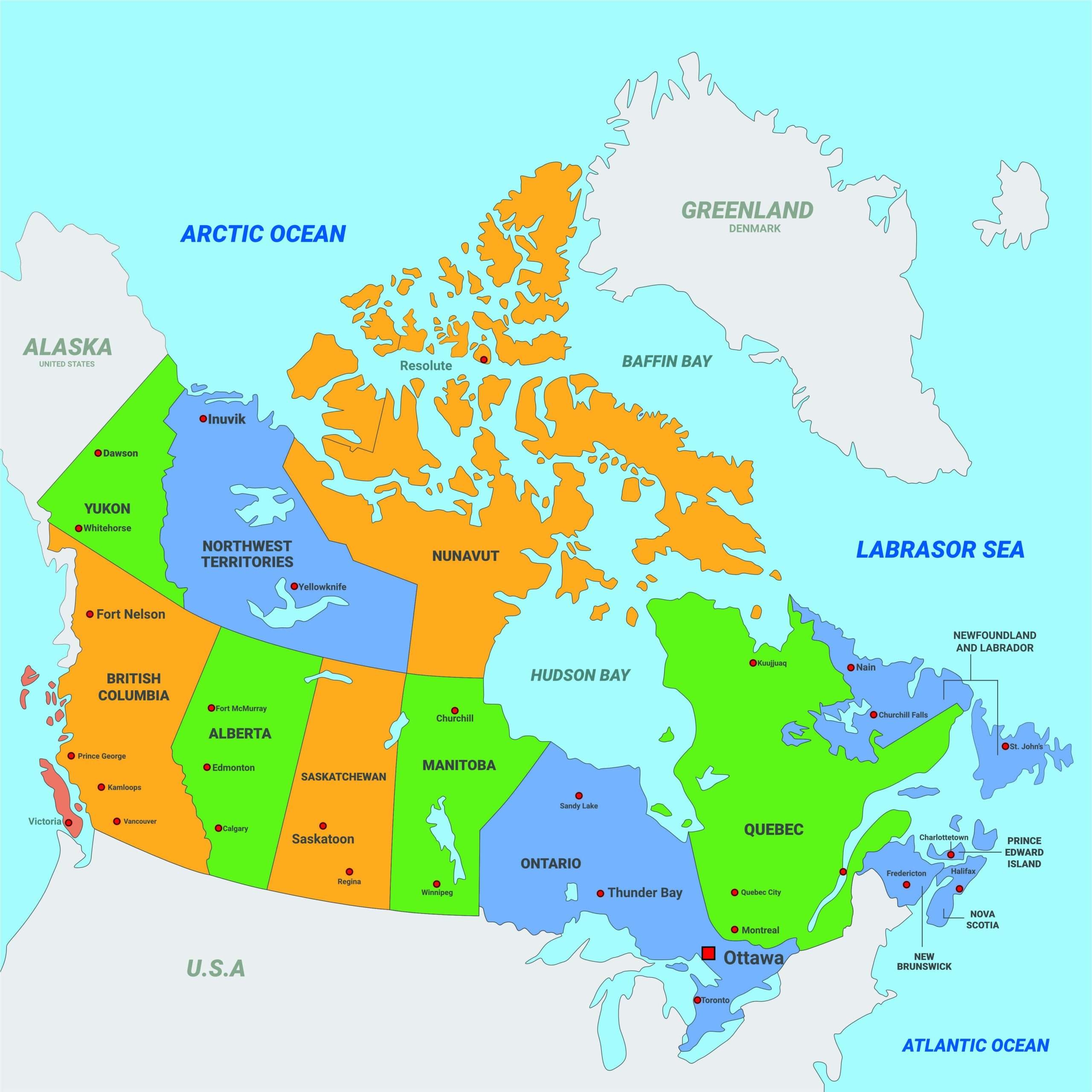 Map Of Canada Mundo Mapa