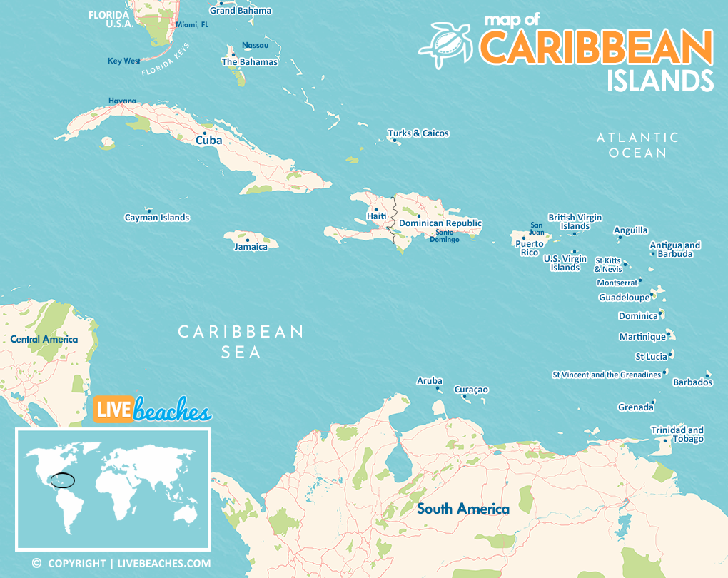 Printable Map Of The Caribbean