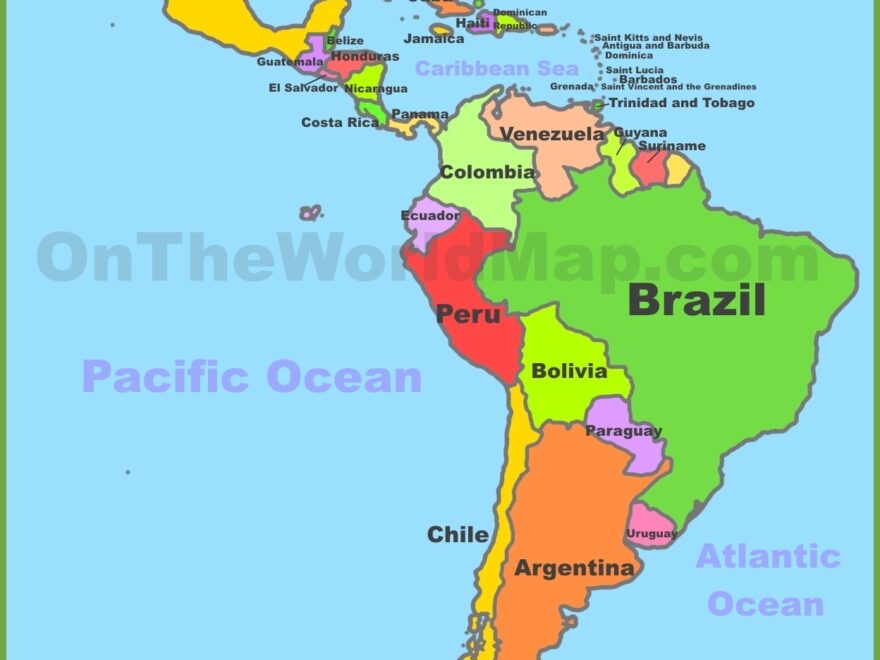 Map Of Central And South America Ontheworldmap