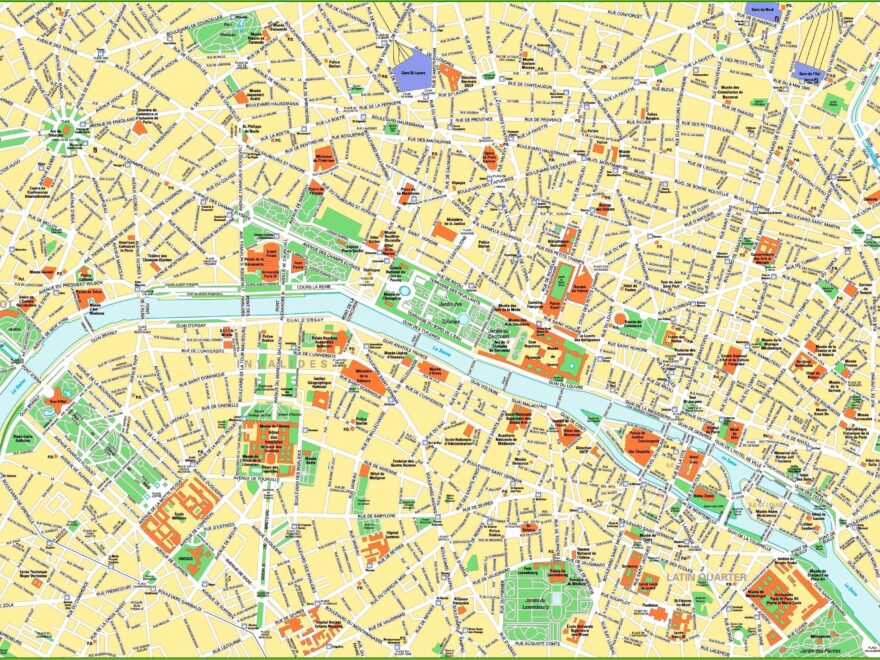 Map Of Central Paris Detailed Map Of Paris le de France France