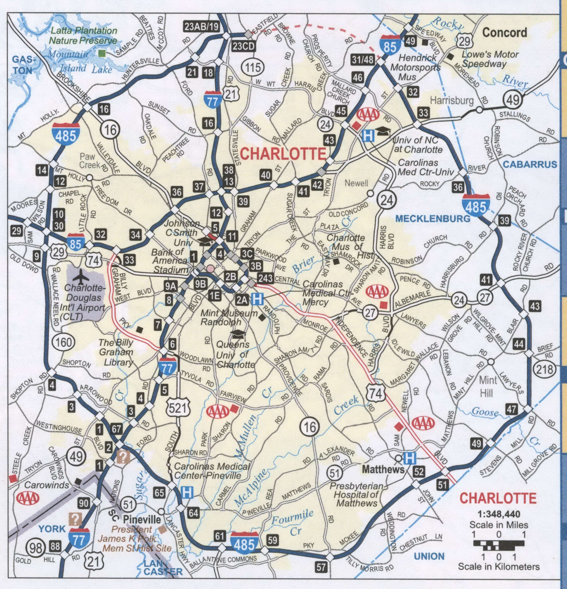 Charlotte Nc Map Printable Interactive