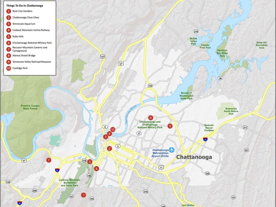 Map Of Chattanooga Tennessee GIS Geography