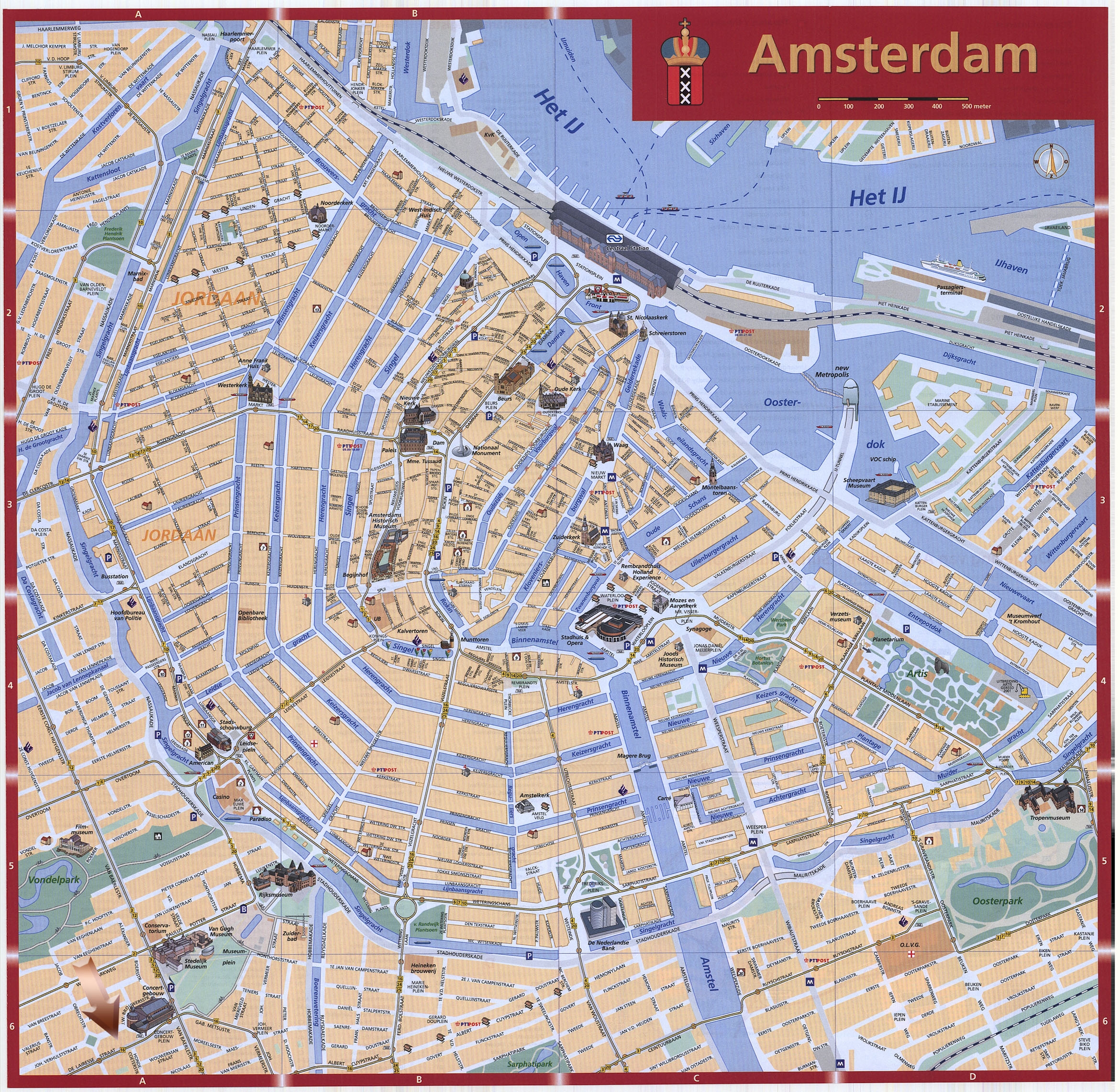Printable Tourist Map Of Amsterdam
