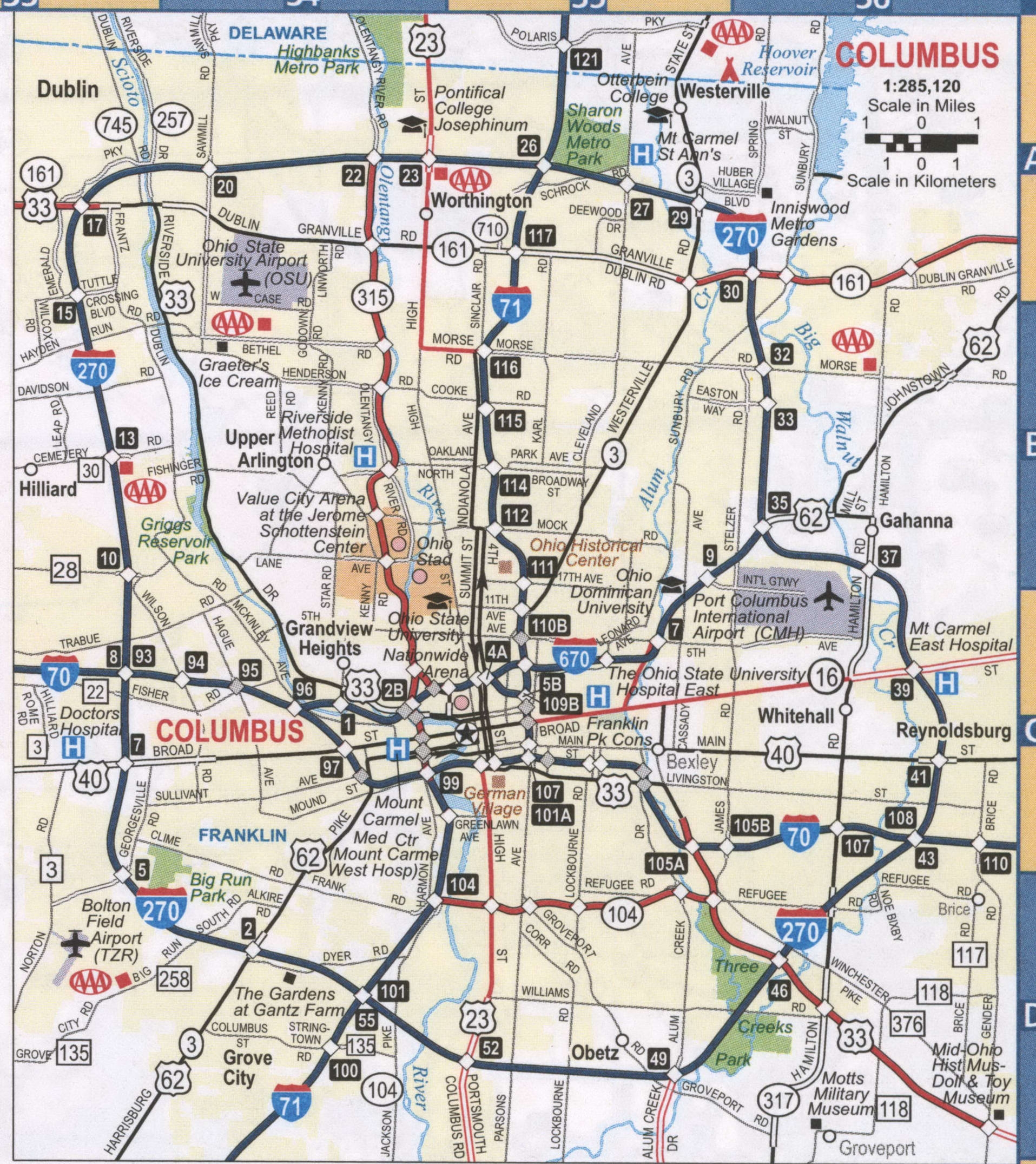 Printable Columbus Oh Map