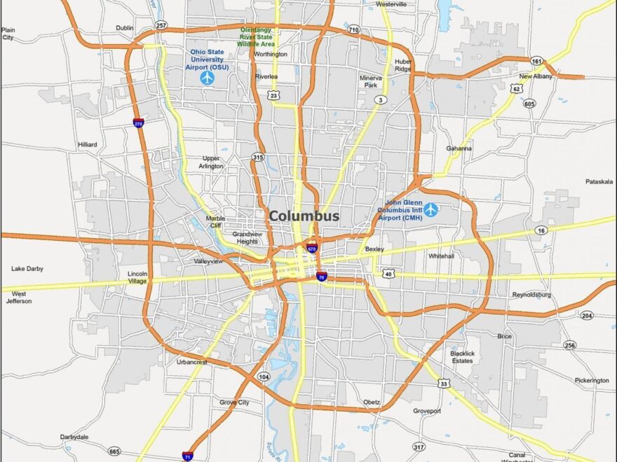 Map Of Columbus Ohio GIS Geography