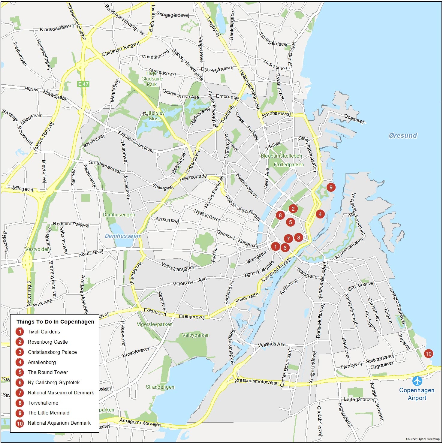 Copenhagen City Map Printable