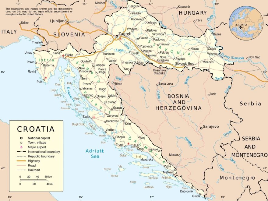Map Of Croatia Interactive Map And Pdf Maps Download