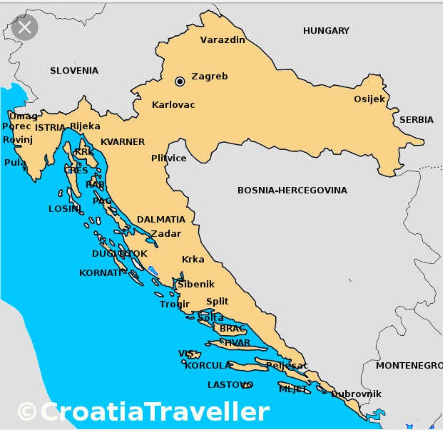 Northern Croatia Map Printable Free