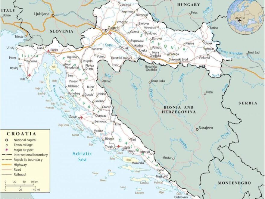 Map Of Croatia Offline Map And Detailed Map Of Croatia