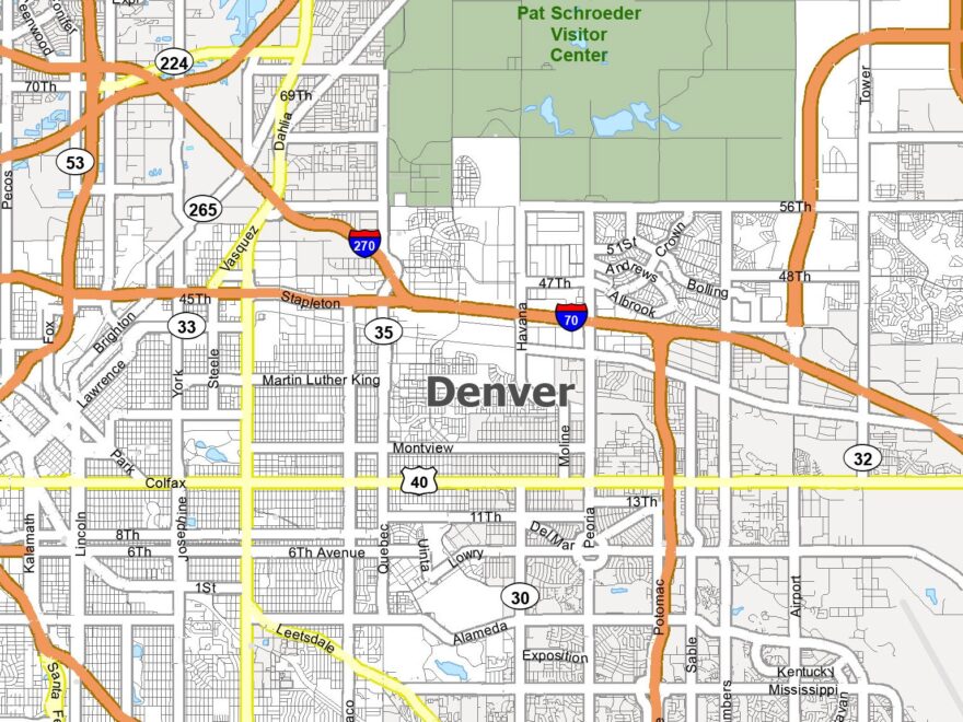 Map Of Denver Colorado GIS Geography