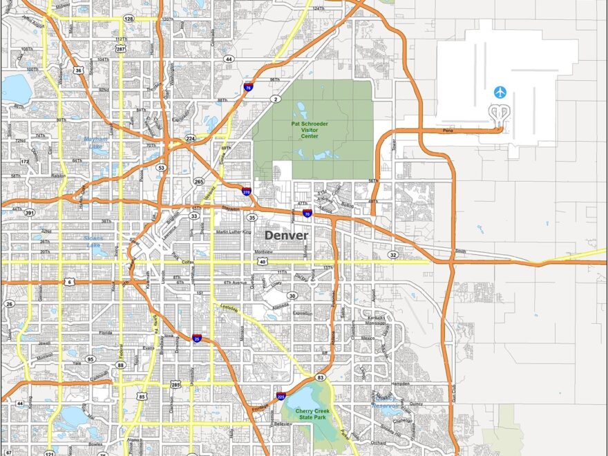 Map Of Denver Colorado GIS Geography