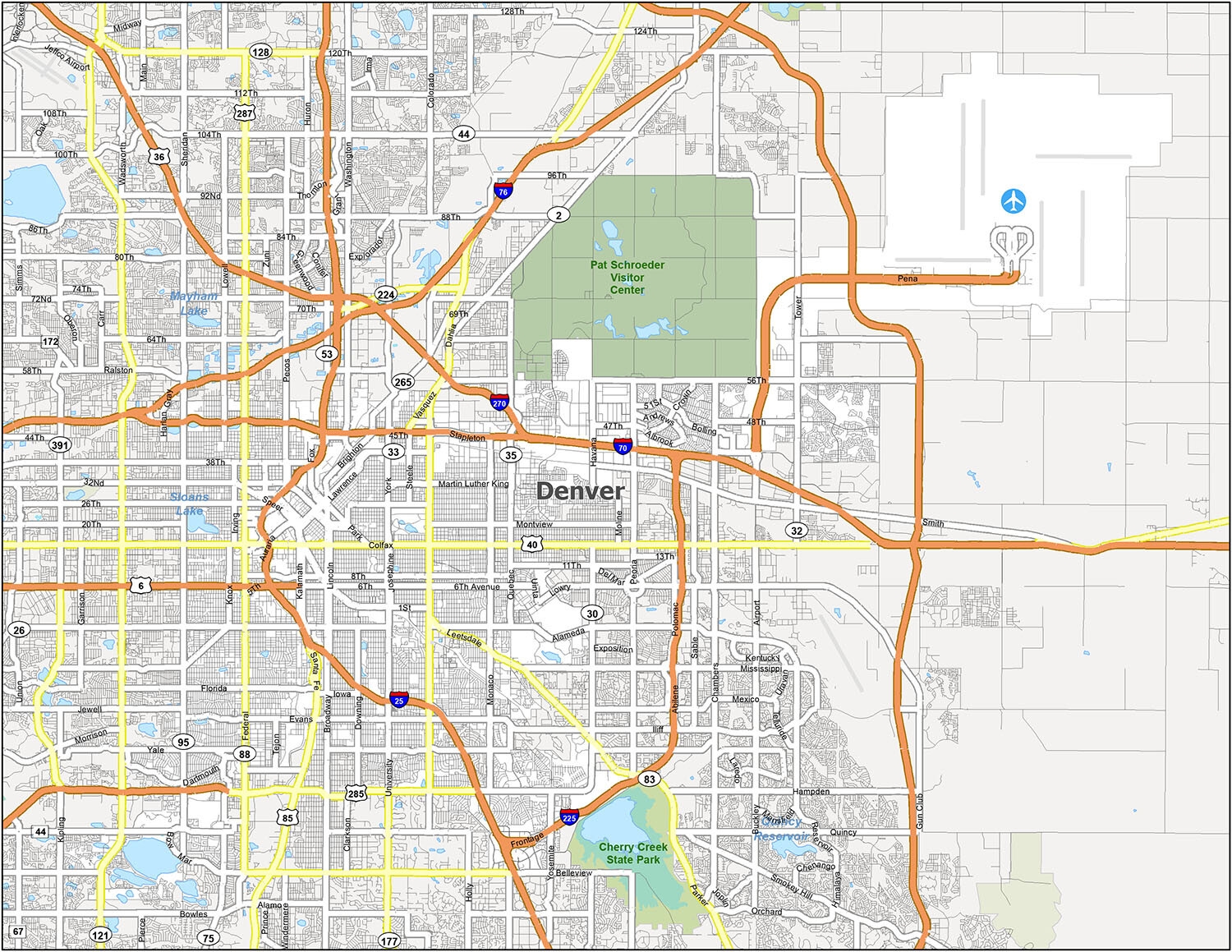 Map Of Denver Colorado GIS Geography