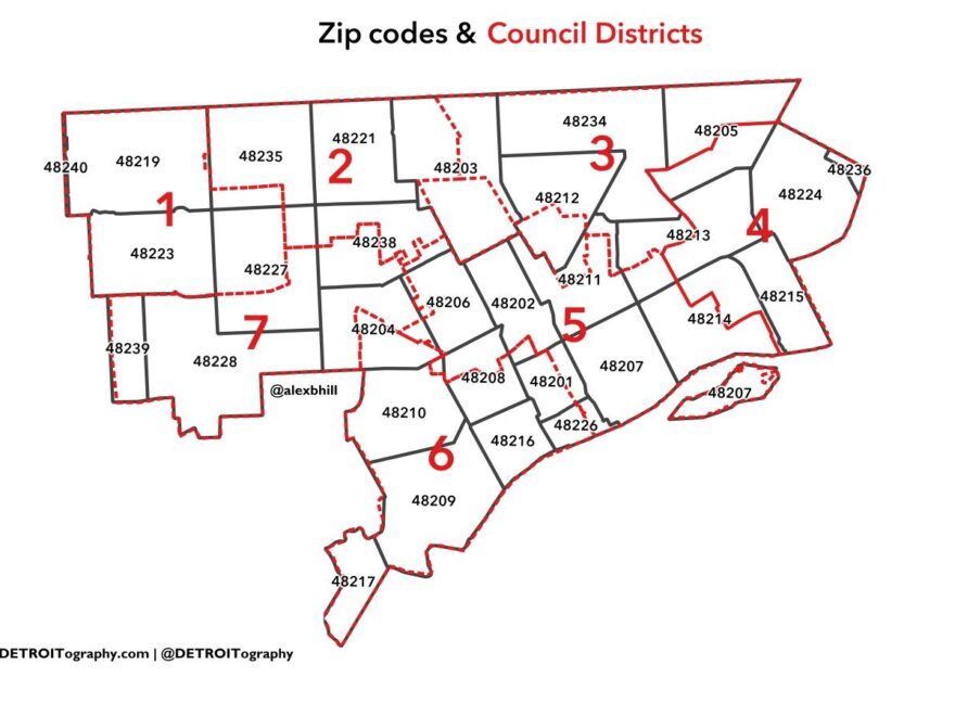 Map Of Detroit Postcode Zip Code And Postcodes Of Detroit