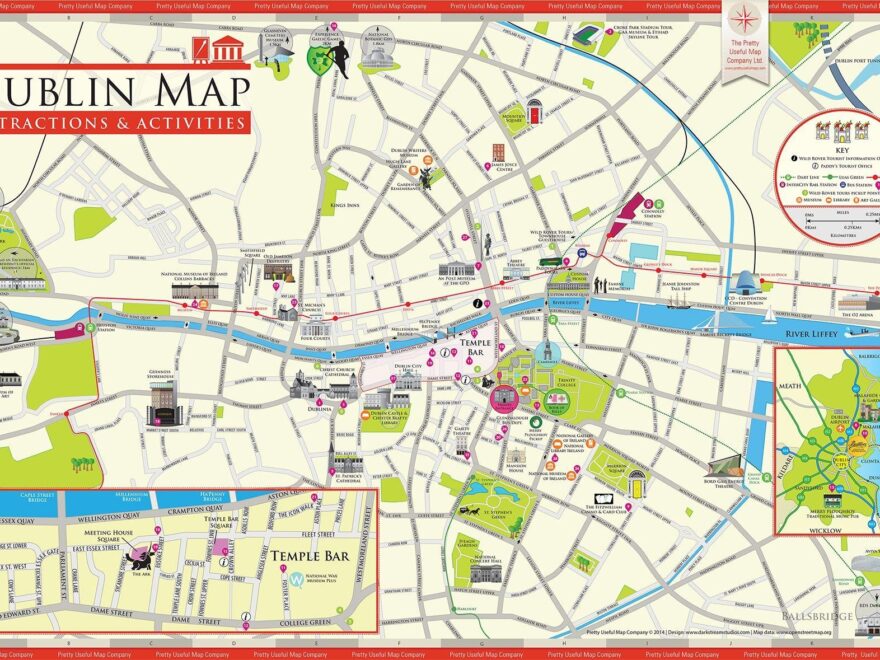Map Of Dublin Tourist Attractions And Monuments Of Dublin