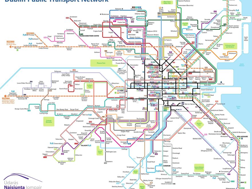 Map Of Dublin Transport Transport Zones And Public Transport Of Dublin