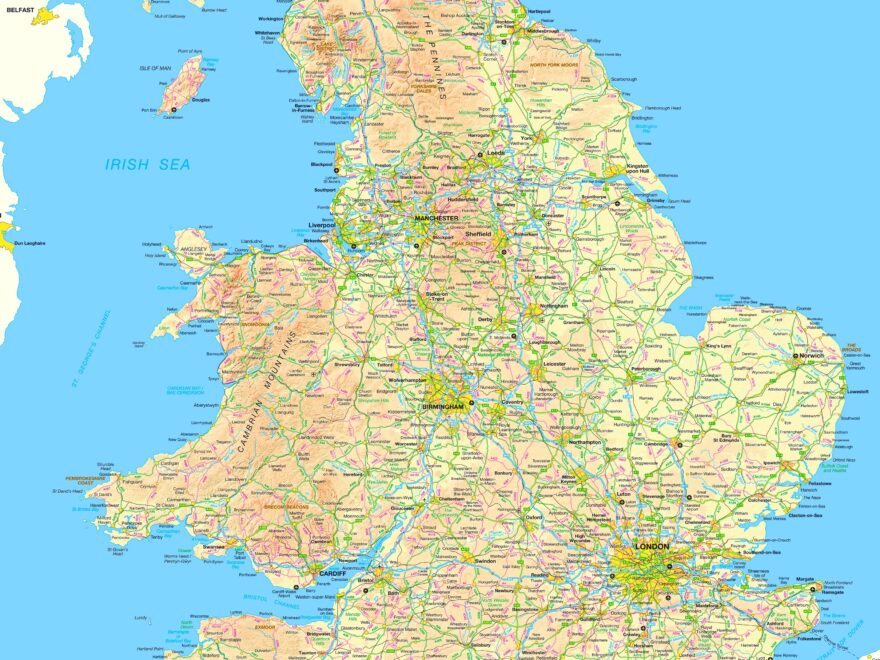 Map Of England And Wales Ontheworldmap