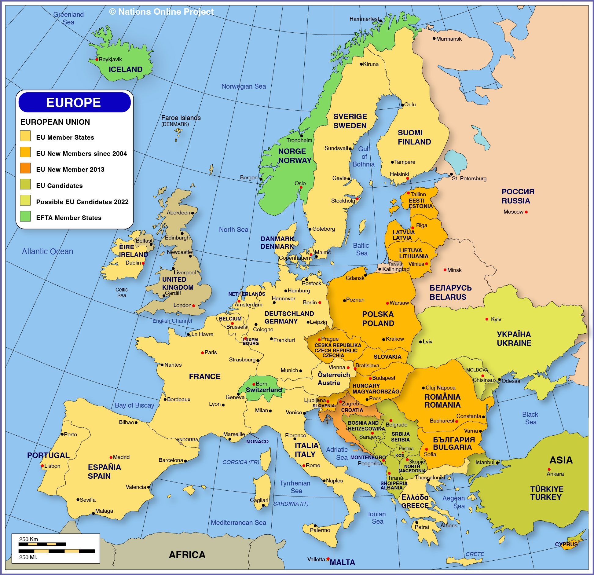Map Of Europe Member States Of The EU Nations Online Project