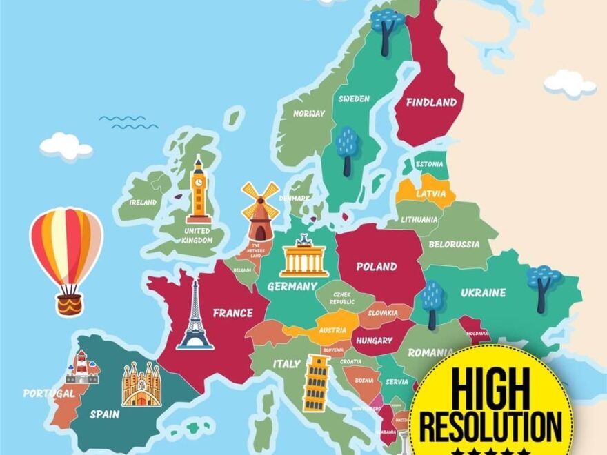 Map Of Europe To Print Free And In HIGH Quality