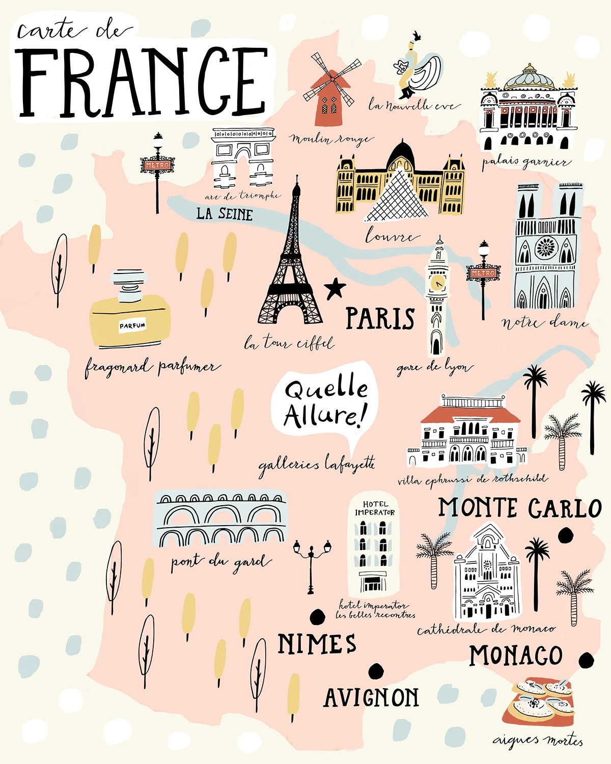 Printable Paris Illustrated Map