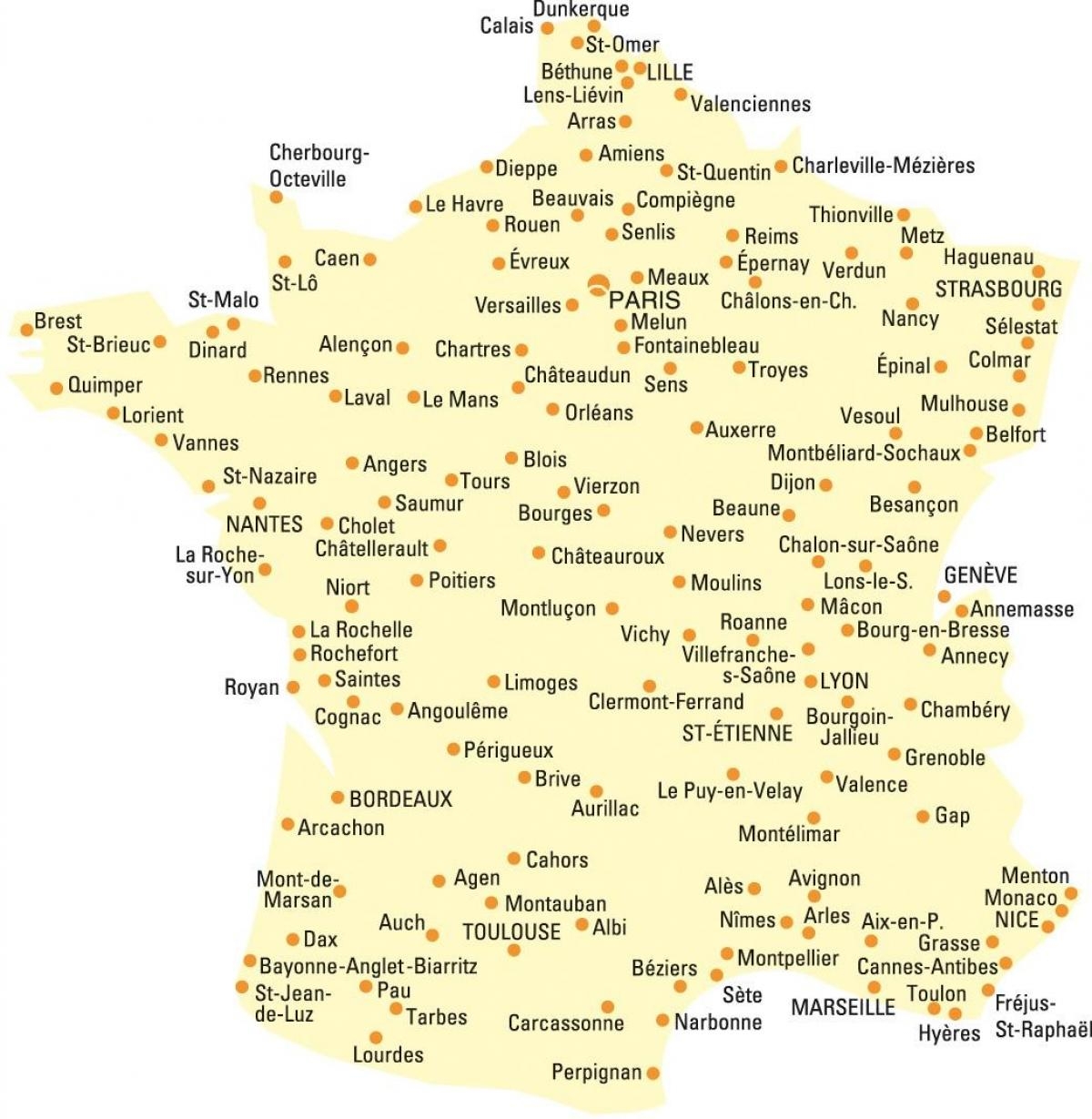 Printable France Map With Cities