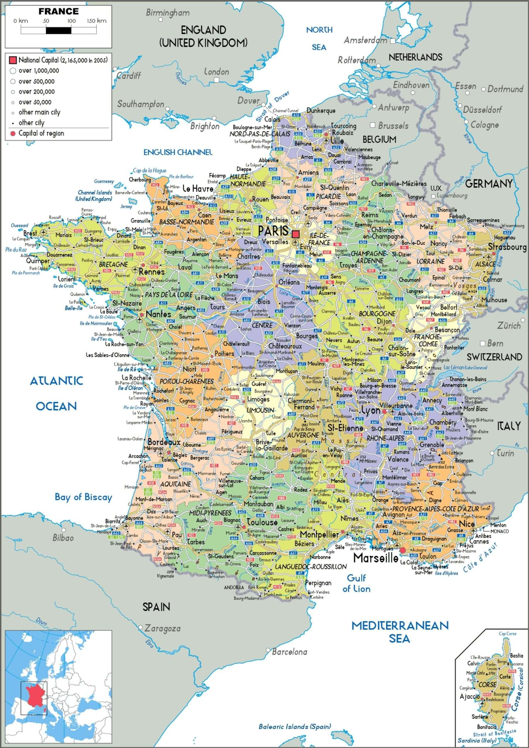 Printable Detailed Map Of Paris France