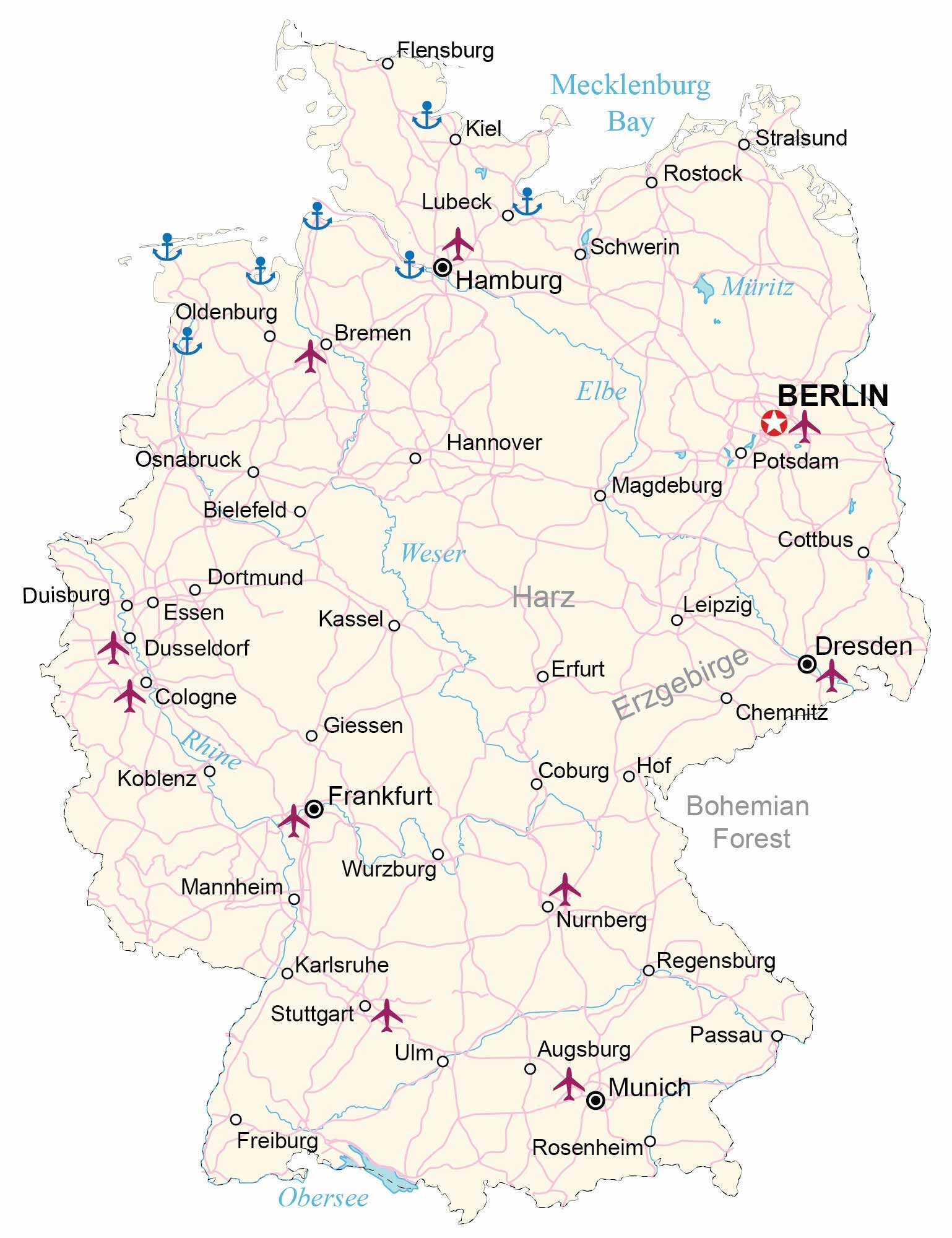 Map Of Germany Cities And Roads GIS Geography Map Of Germany Cities And Roads GIS Geography