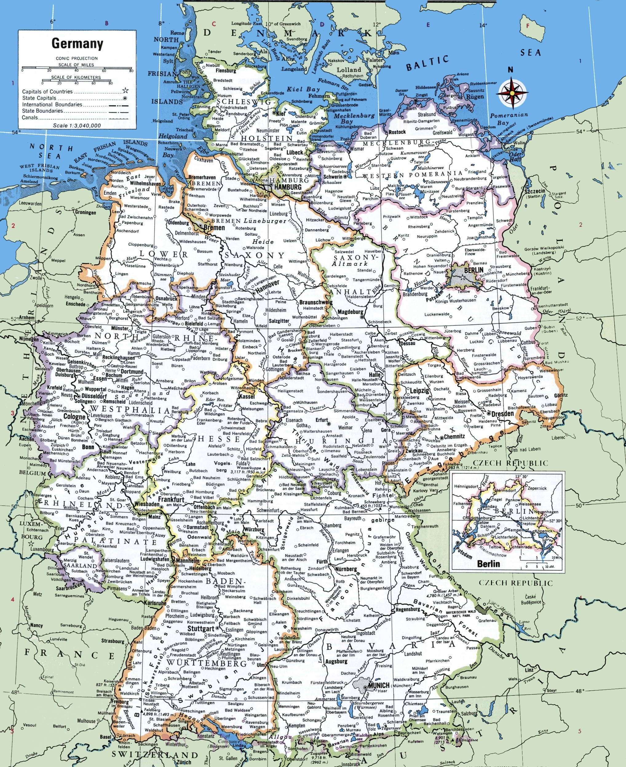 Map Of Germany With Cities And Towns Ontheworldmap Map Of Germany With Cities And Towns Ontheworldmap