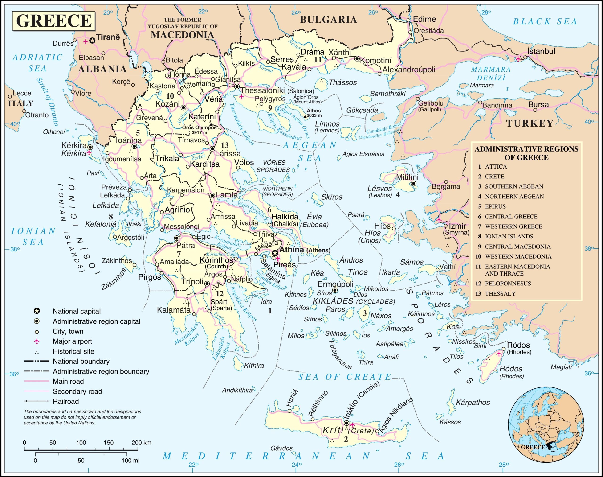 Free Printable Ancient Greece Map