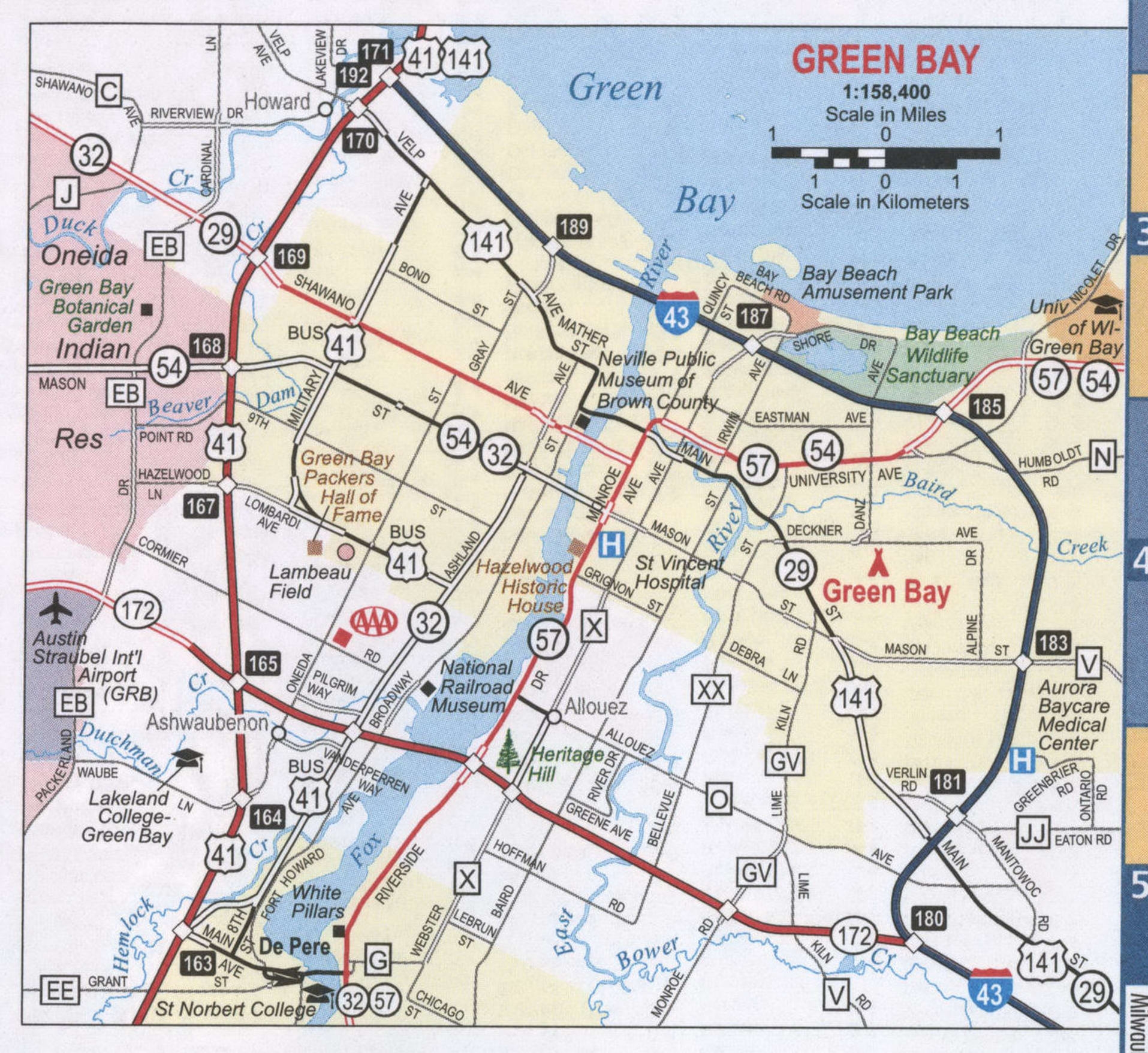 Printable Map Of Wisconsin Green Bay