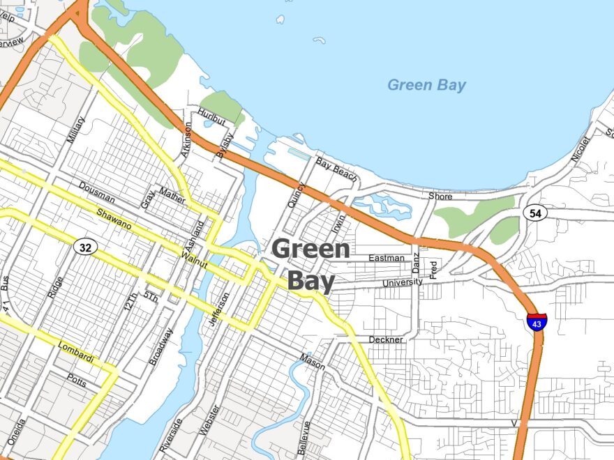 Map Of Green Bay Wisconsin GIS Geography