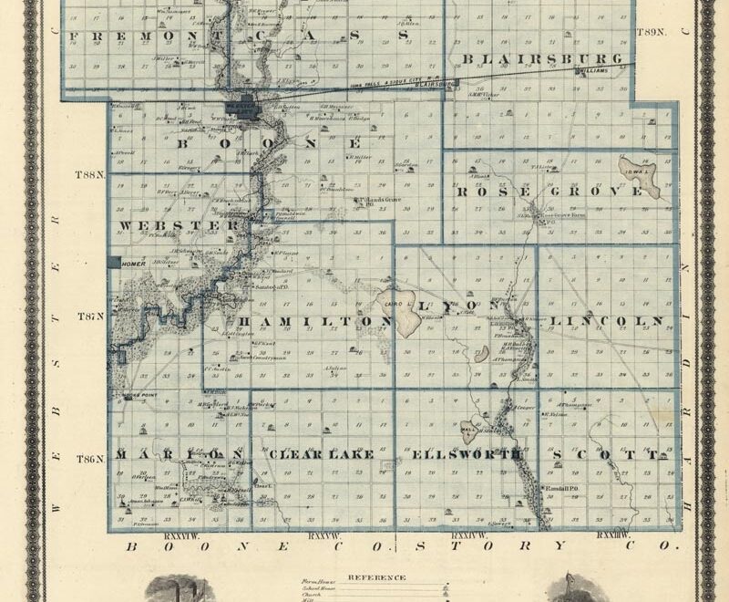 Map Of Hamilton County The Old Print Shop
