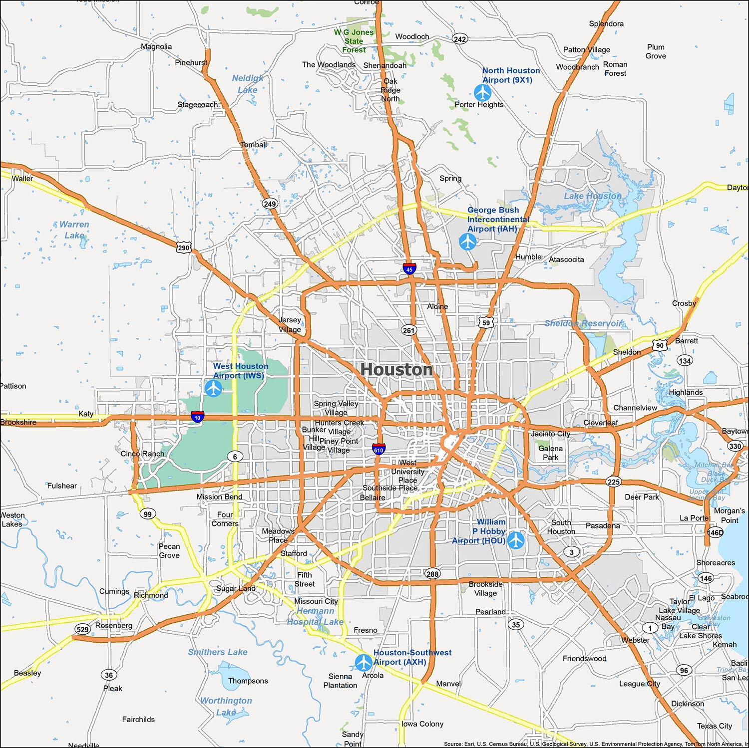 Map Of Houston Texas GIS Geography Map Of Houston Texas GIS Geography